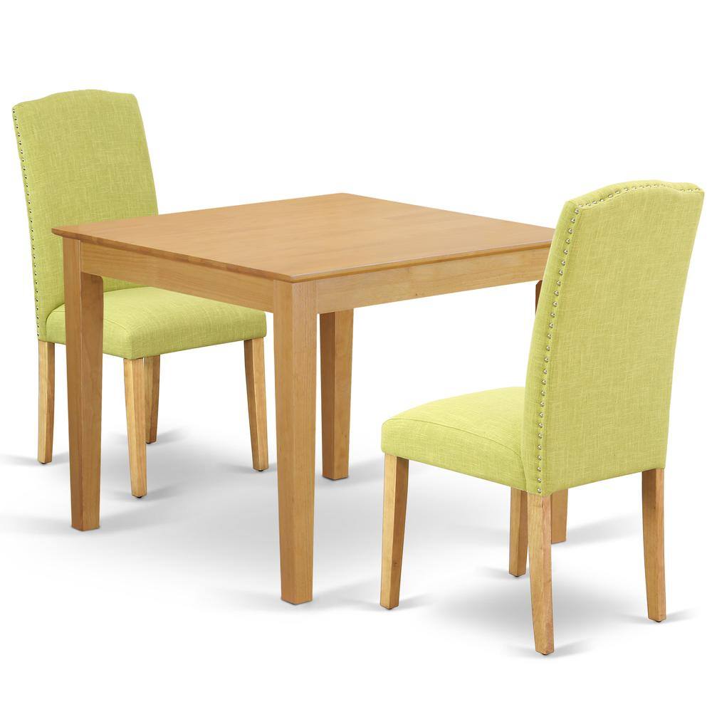 Back. East West Furniture - Dining Room Set Oak - Brown.