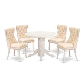 East West Furniture - 5 Piece Dining Set for Small Spaces - White