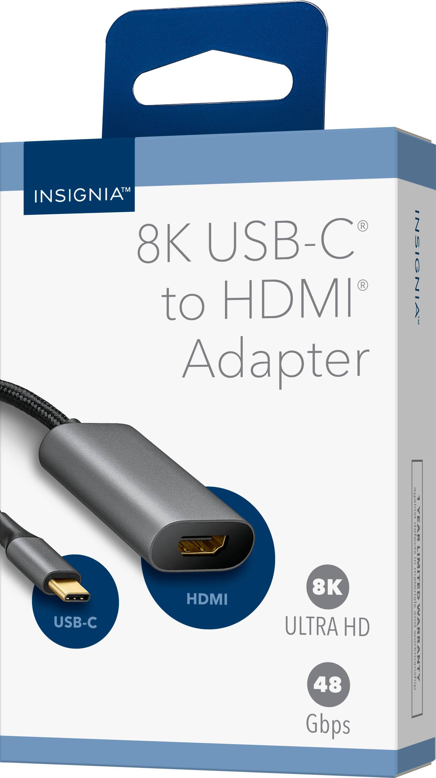 INSIGNIA™  
8K USB-C® to HDMI® Adapter  
8K ULTRA HD  
48 Gbps