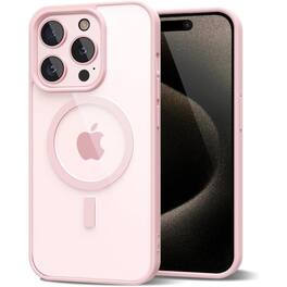 Entronix - Magnetic Phone Case for iPhone 16 Pro Max - Clear Back with Soft Matte Frame - Pink