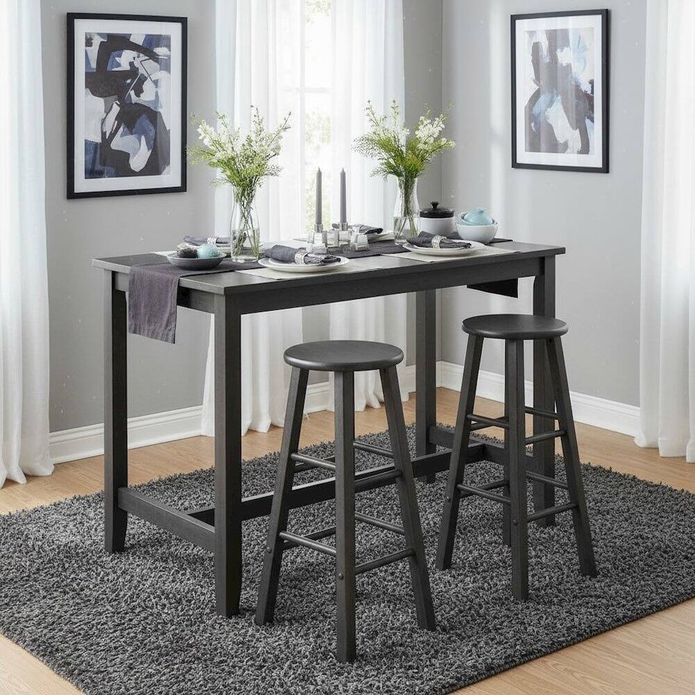 Alt View 2. FurniFact - 2-PC Bar Stool Set - Oyster Gray.