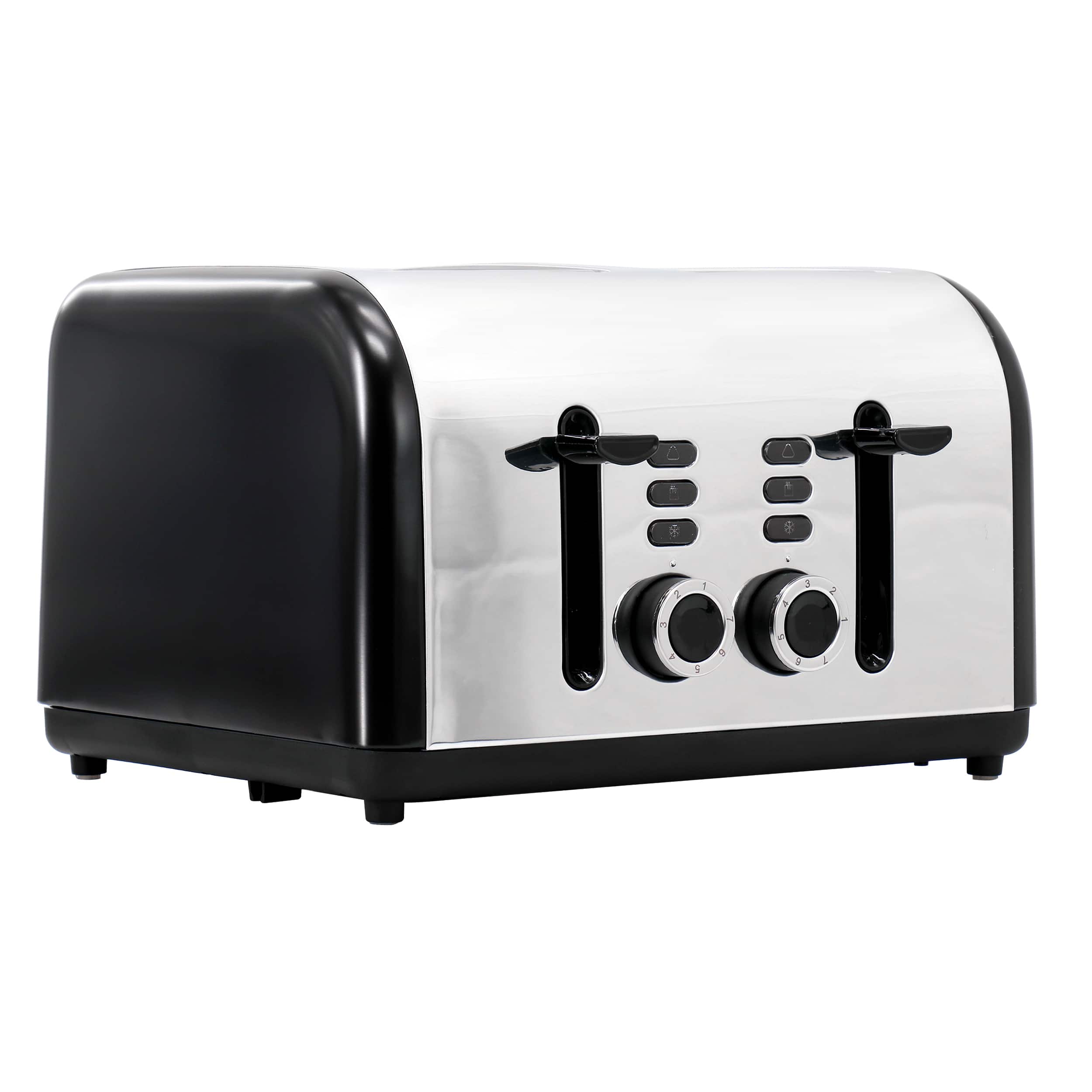 Redmond - 4-Slice Wide Slot 1400W Stainless Steel Toaster - Black