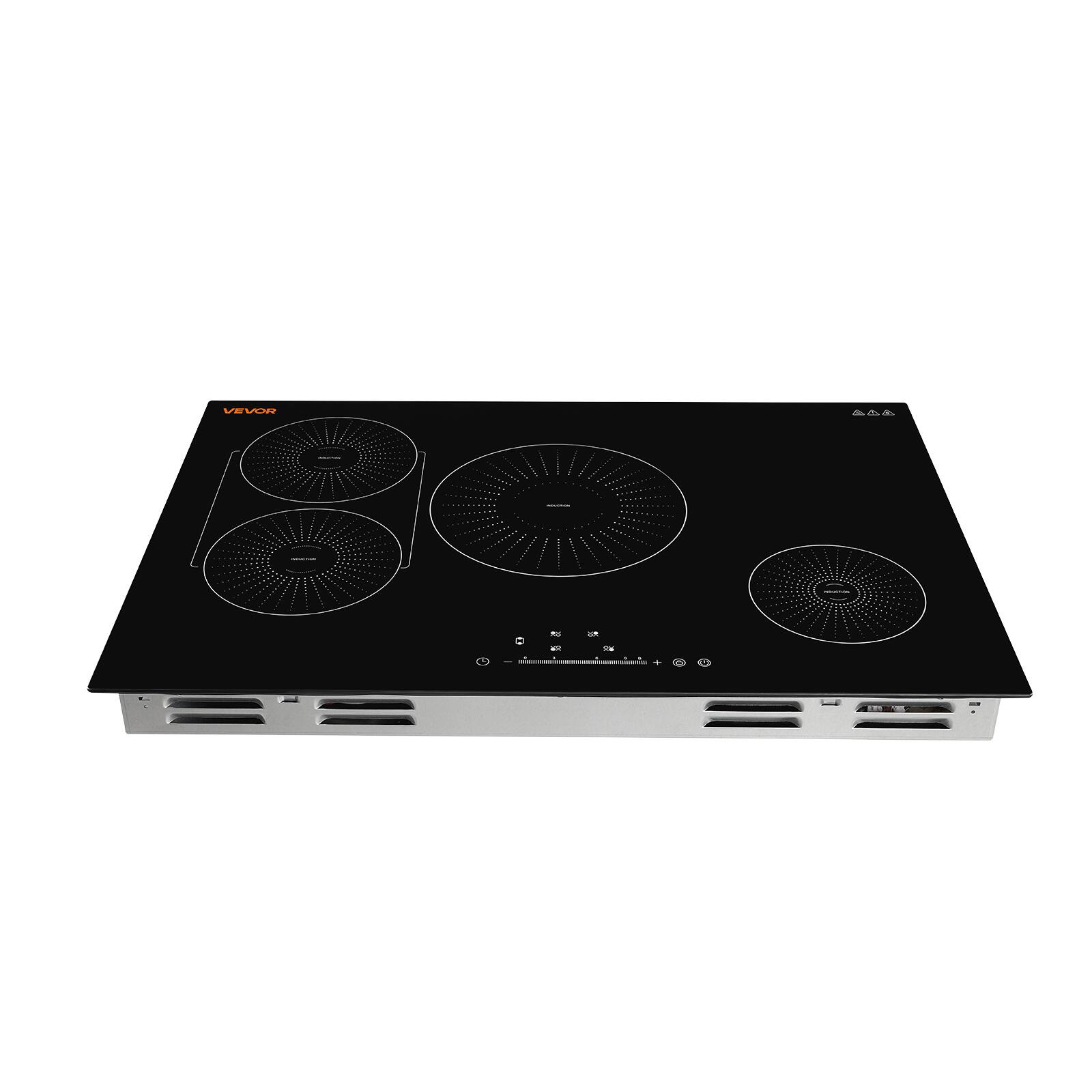 Alt View 5. VEVOR - Induction Cooktop 30inch 4 Burners Built-in Electric Stove 220V 7500W, Low-Power Continuous Heating, Induction Burner - Black.