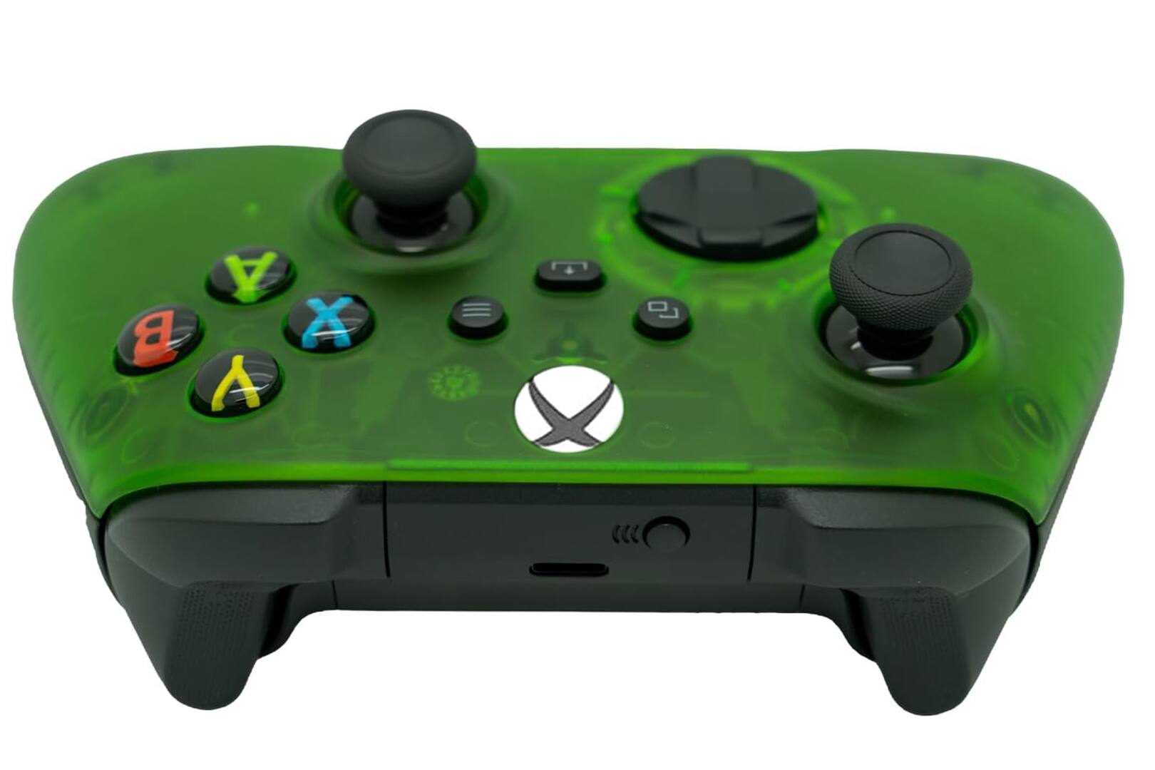 Back. ProControllers - Custom Wireless Controller for Xbox Series X|S, Xbox One, & PC - Clear Green.