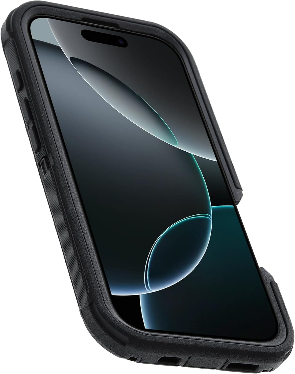 Back. OtterBox - OtterBox iPhone 16 Pro (Only) - Defender Series Case - Holster Clip Included - Built-in Magnets - Rugged & Durable - Black.