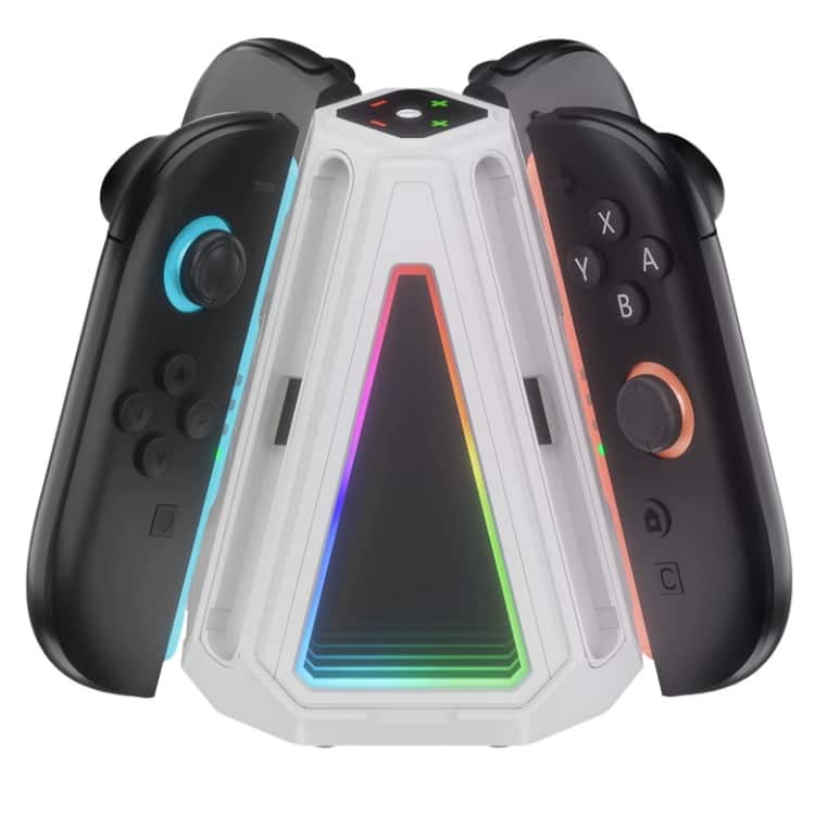 Cluzine - Switch 2 Joy-Con 4-in-1 Charging Dock NS2 Accessories Charging Station White