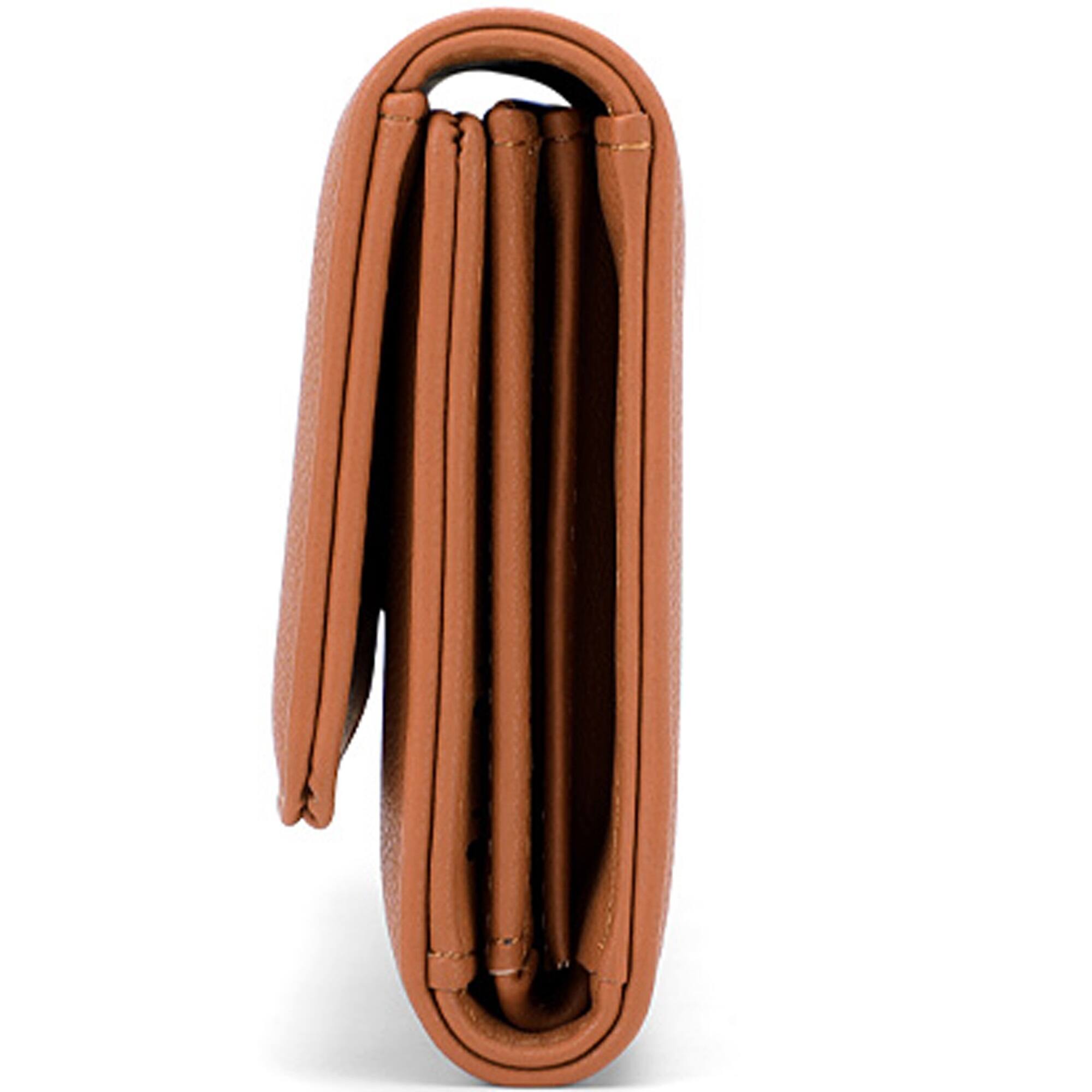 Angle. Champs - Iconic Collection Expandable Trifold Wallet - Tan.