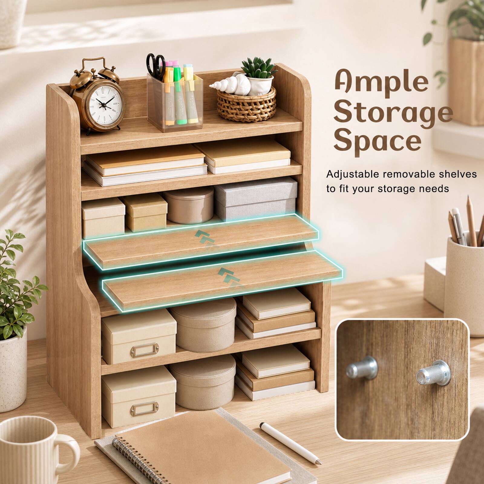 Ample Storage Space  
Adjustable removable shelves to fit your storage needs