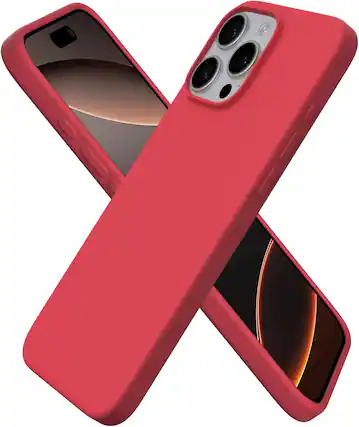 Front. Ornarto - ORNARTO Designed for iPhone 16 Pro Max Case 6.9", Liquid Silicone Full Covered Protective Case-Red - Red.