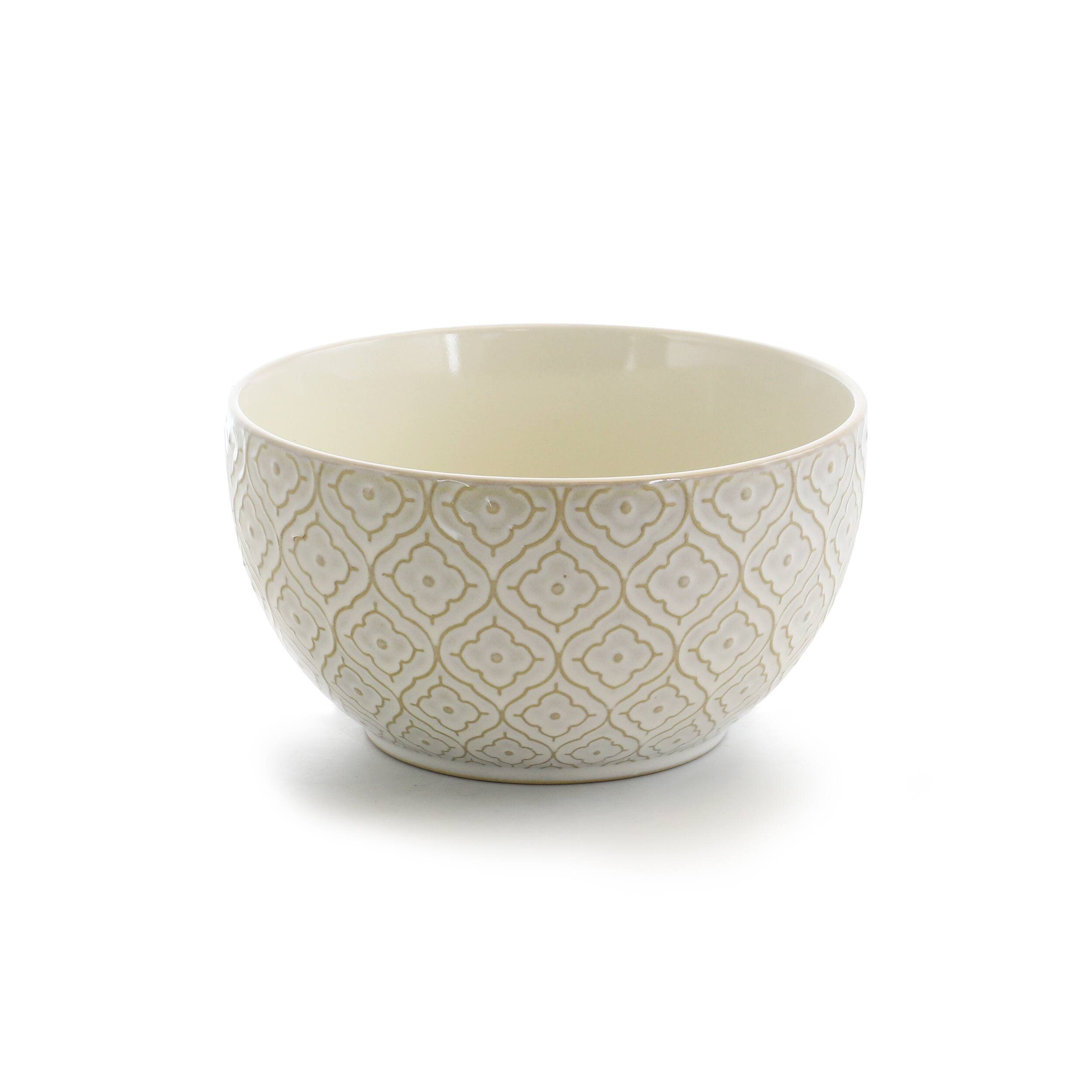 Alt View 5. Elama - Elama White Lily 16 Piece Luxurious Stoneware Dinnerware with Complete Setting for 4 - White Lily.