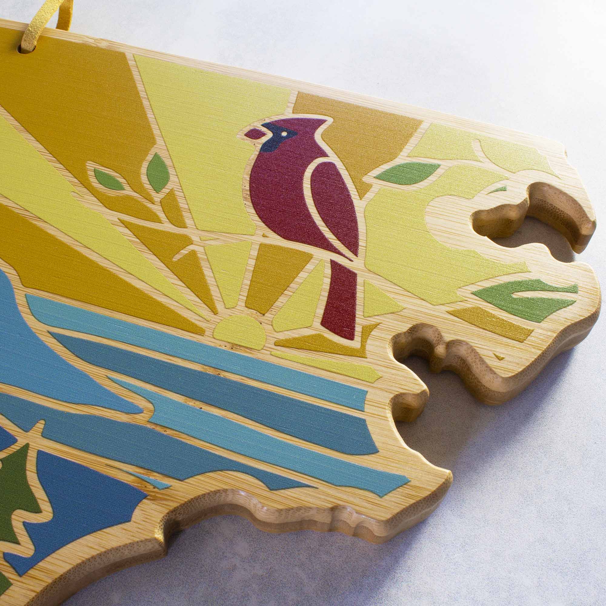 Alt View 1. Totally Bamboo - North Carolina Cutting Board with Artwork by Summer Stokes.