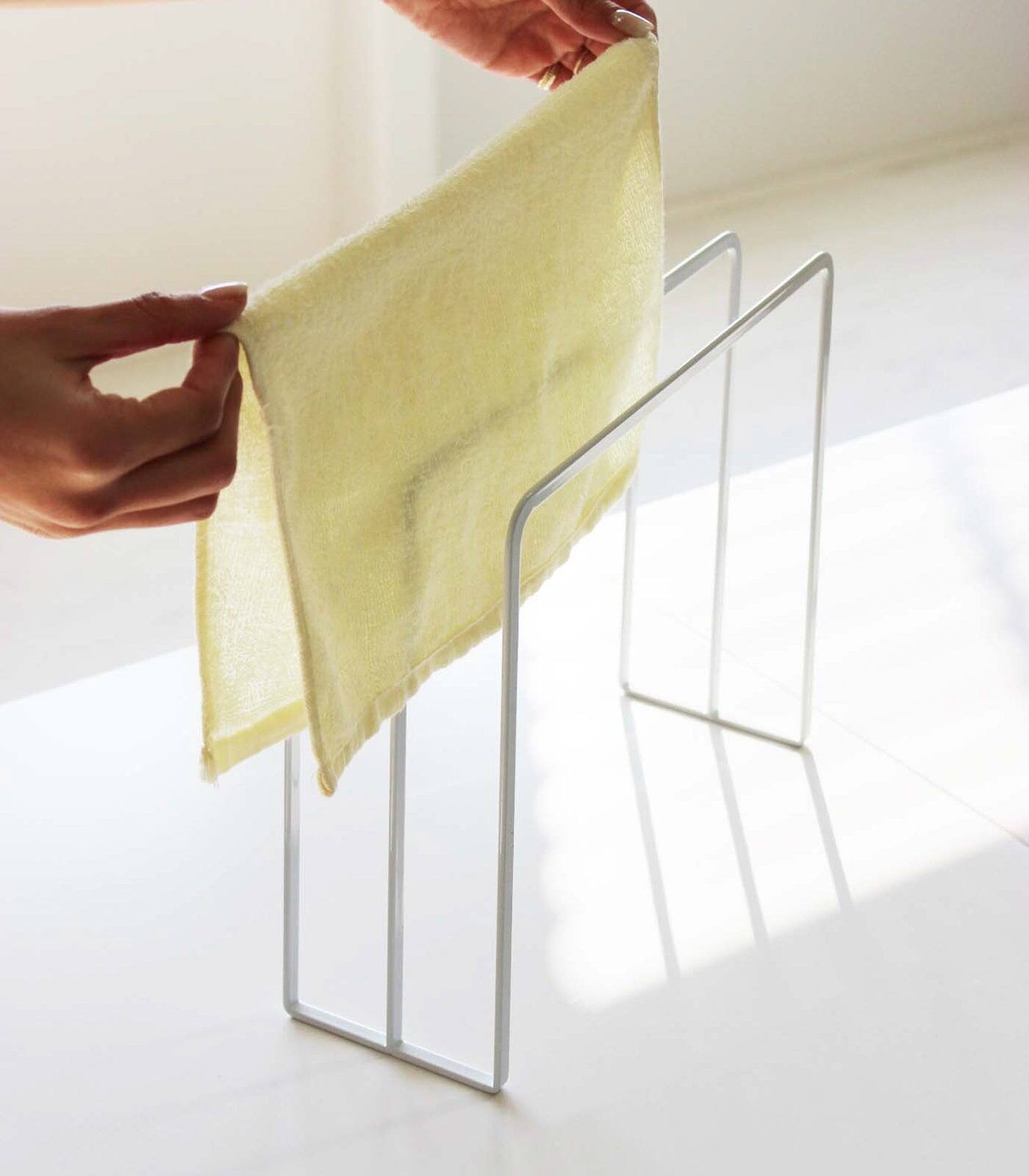 Alt View 1. Yamazaki Home - Dish Towel Hanger - Steel - White.