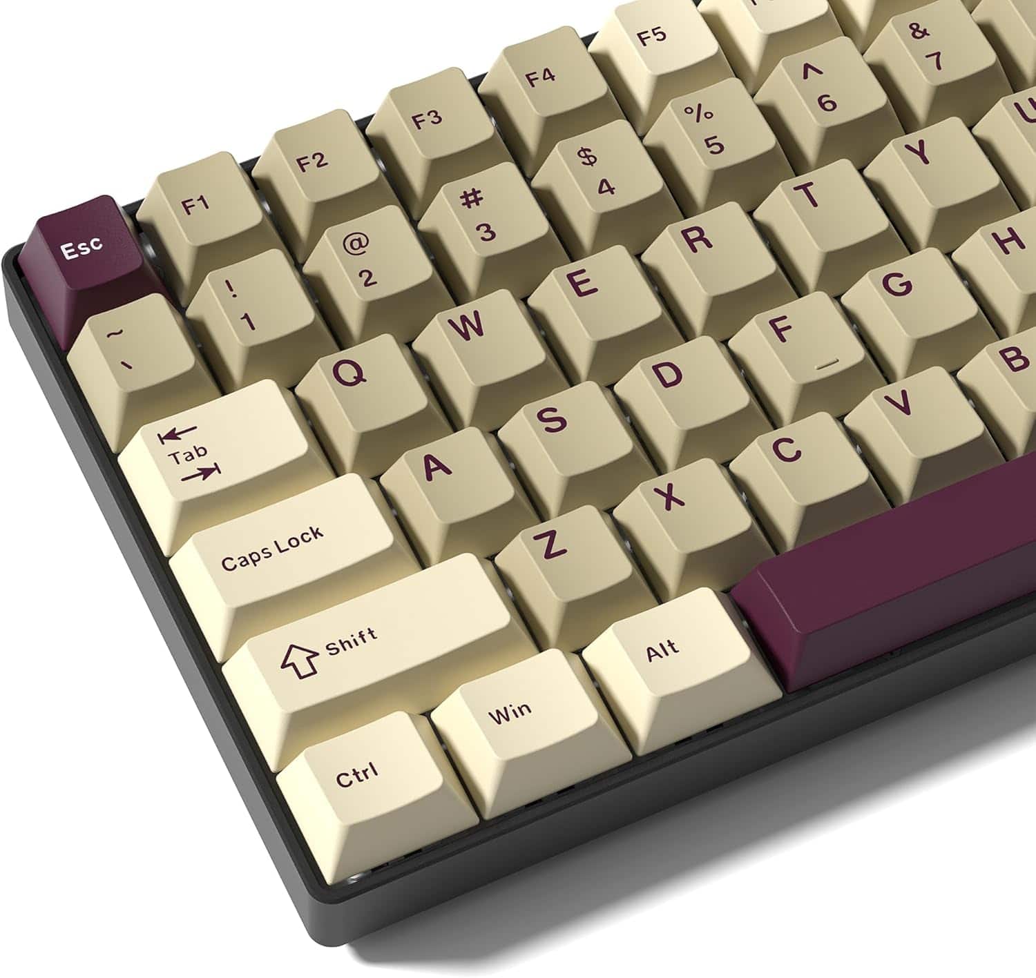 Womier - PBT Keycaps Set, Doubleshot Cherry Profile Custom Keycap for All Layout Mechanical Keyboard - Dark Purple