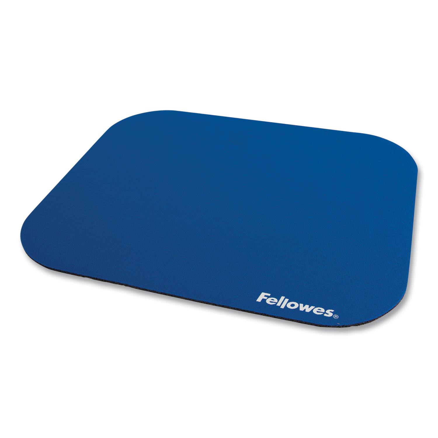 Angle. Fellowes - Polyester Mouse Pad, 9 x 8, Blue - Blue.