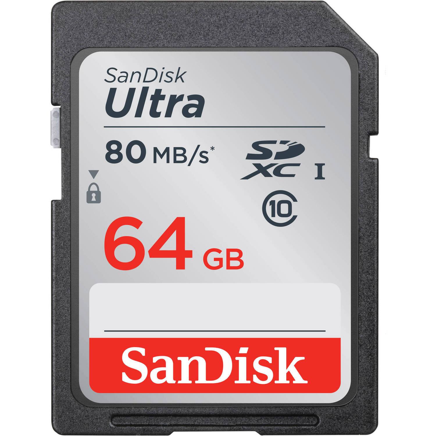 SanDisk Ultra  
80 MB/s*  
SDXC I  
10  
64 GB  
SanDisk