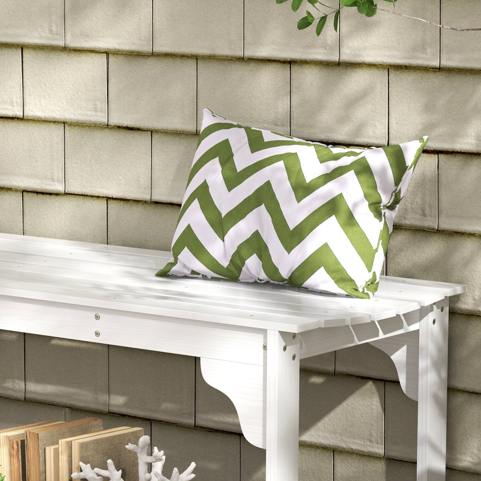 Alt View 7. Outsunny - Wooden Garden Bench, Outdoor Park Bench with Slatted Seat, Backless Front Porch Bench with Curved Seat for Conservatory - White.