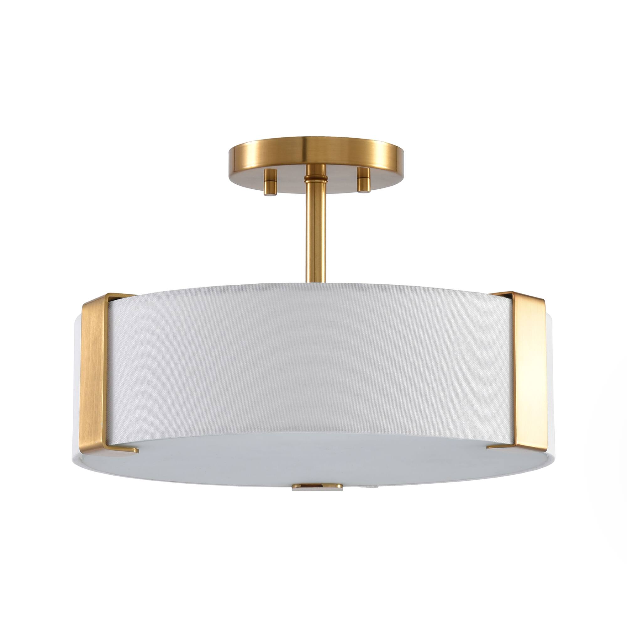Alt View 2. Parrot Uncle - 14” Gold Semi-Flush Mount Ceiling Light - Gold.
