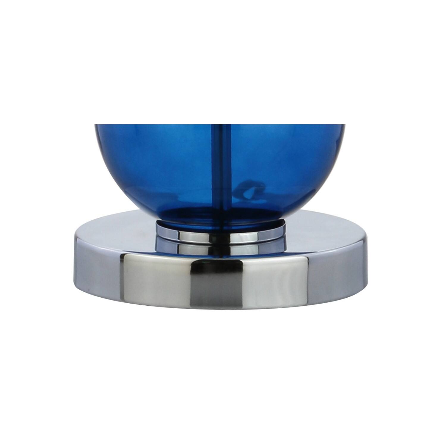 Alt View 7. Jonathan Y - Bella 27" Glass Triple-Sphere LED Table Lamp, Cobalt Blue/Chrome (Set of 2) - Cobalt Blue.