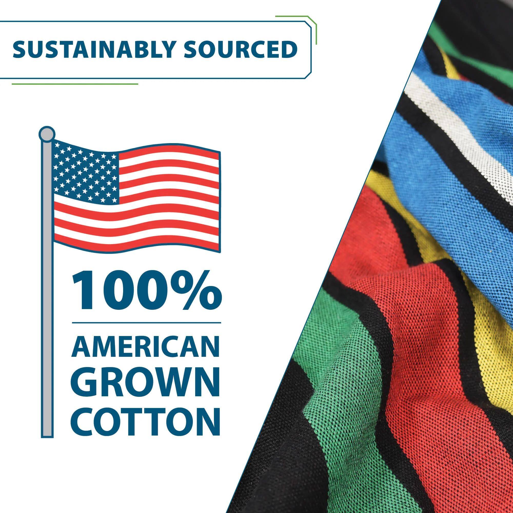 SUSTAINABLY SOURCED  
100% AMERICAN GROWN COTTON