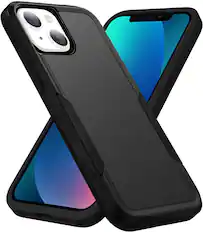 Front. Entronix - Entronix Case Compatible with iPhone 15 - Soft-Touch Dual-Layer Sleek Cover - Black.
