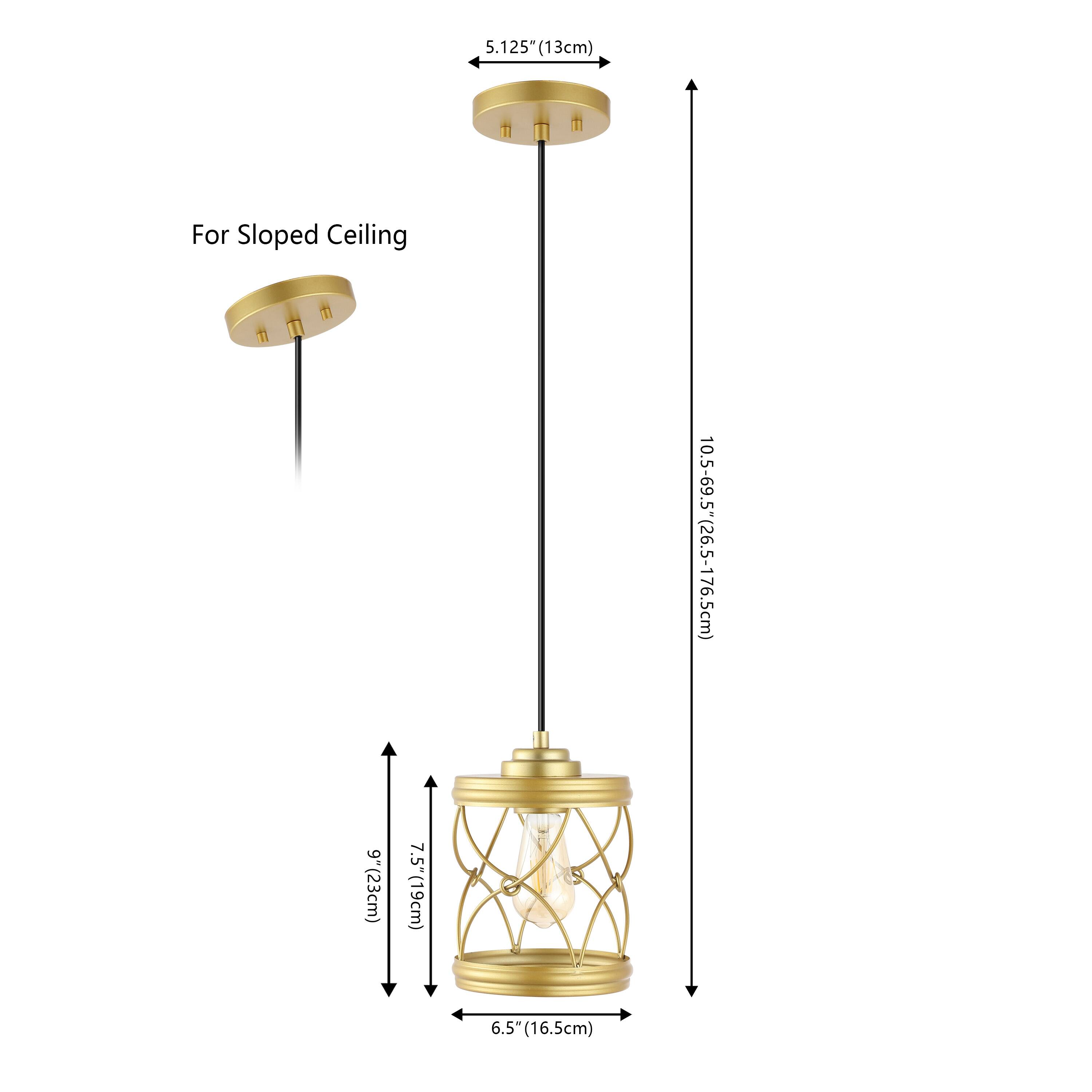 5.125" (13cm) For Sloped Ceiling  
10.5-69.5" (26.5-176.5cm)  
9" (23cm)  
7.5" (19cm)  
6.5" (16.5cm)