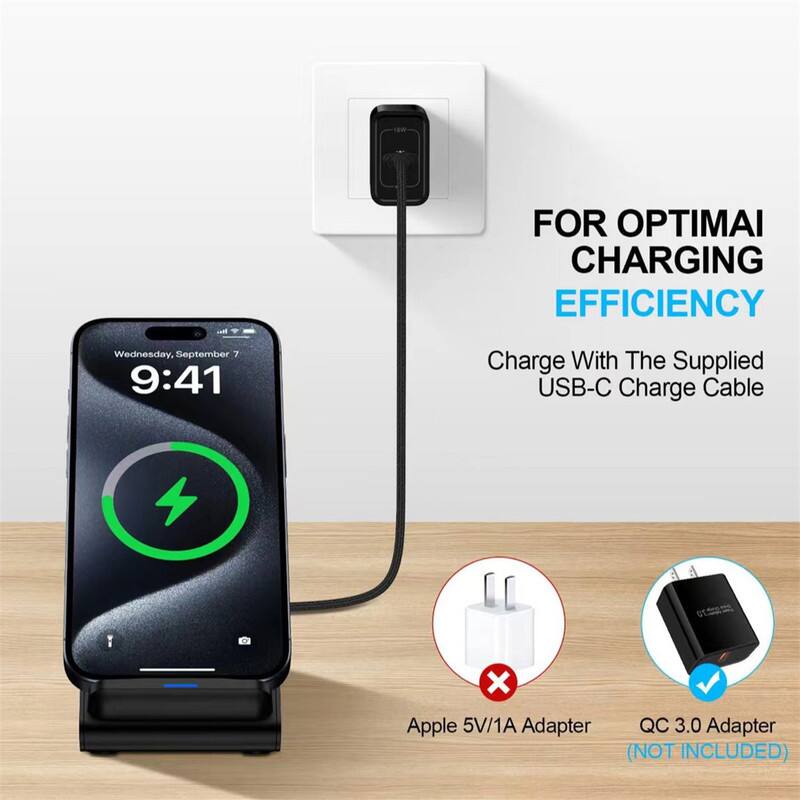FOR OPTIMAL CHARGING EFFICIENCY

Charge With The Supplied USB-C Charge Cable

Apple 5V/1A Adapter (NOT INCLUDED)

QC 3.0 Adapter (NOT INCLUDED)
