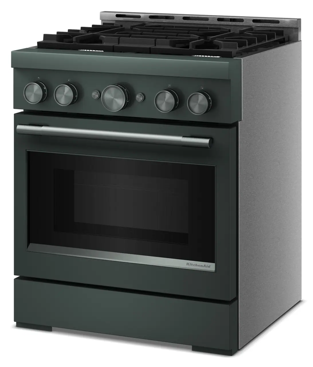 Left. KitchenAid - 4.1 Cu. Ft. Slide-In Commercial Gas True Convection Range with Self-Cleaning and No Preheat Air Fry Mode - Juniper.