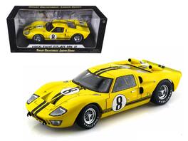 1966 Ford GT-40 MK II #8 Stripes 1/18 Diecast Model Car by Shelby Collectibles - Yellow with Black