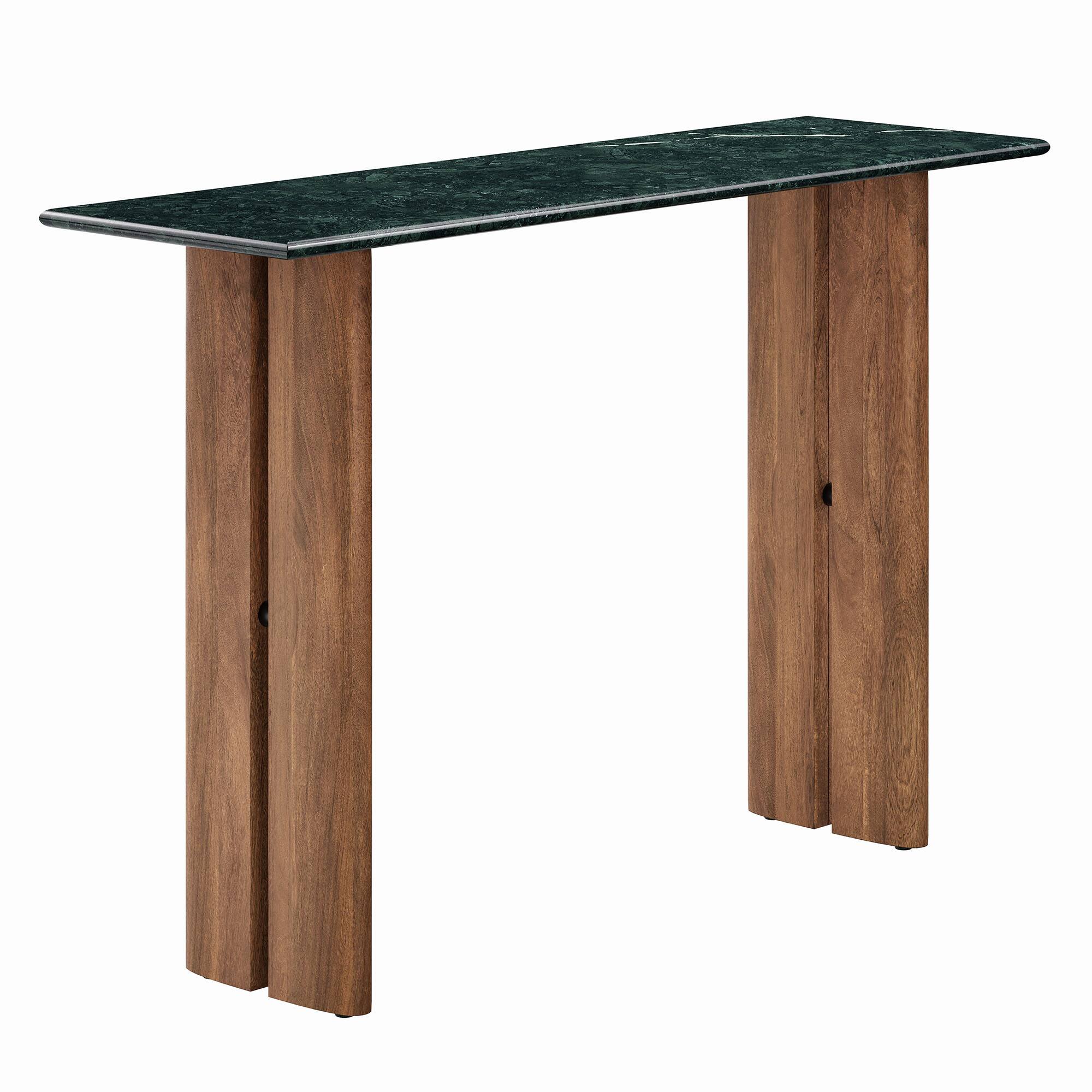 Angle. Modway - Amistad 46 Inch Marble Console Table by Modway - Walnut Green Marble.