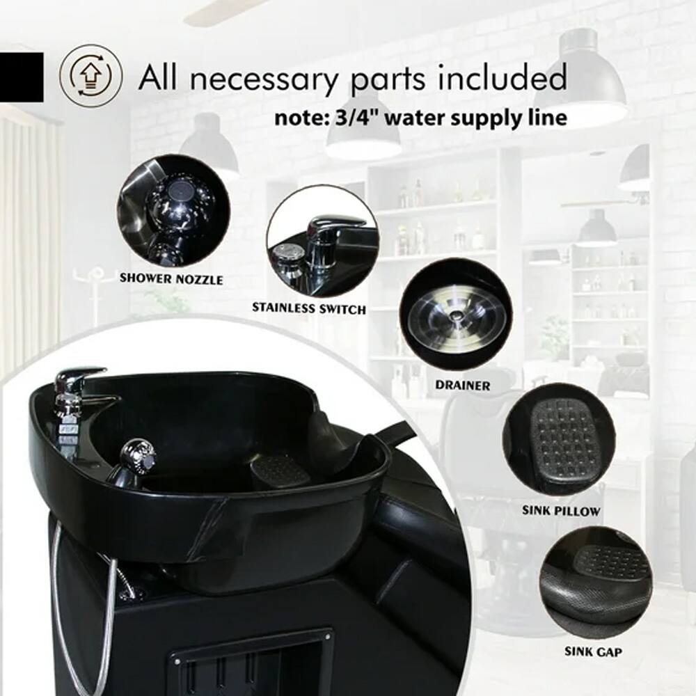 All necessary parts included  
note: 3/4" water supply line

- SHOWER NOZZLE
- STAINLESS SWITCH
- DRAINER
- SINK PILLOW
- SINK GAP