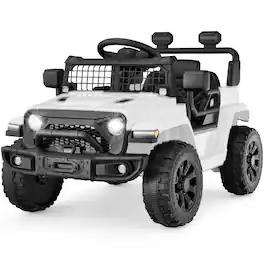Best Choice Products - 6V Kids Ride-On Truck Car w/ Parent Remote Control, 4-Wheel Suspension, LED Lights - White