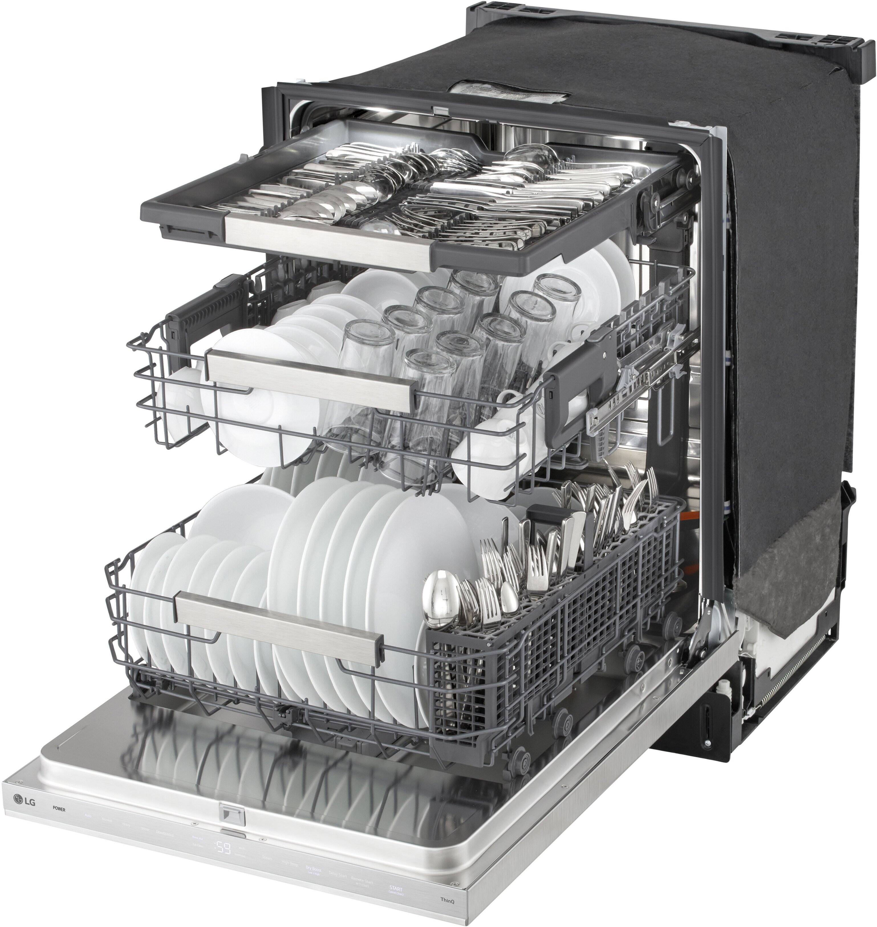 Alt View 16. LG - FlushFit 24" Top Control Smart Built-In Stainless Steel Tub Dishwasher with 3rd Rack, 1 Hour Wash & Dry Cycle and 42dBA - Stainless Steel.