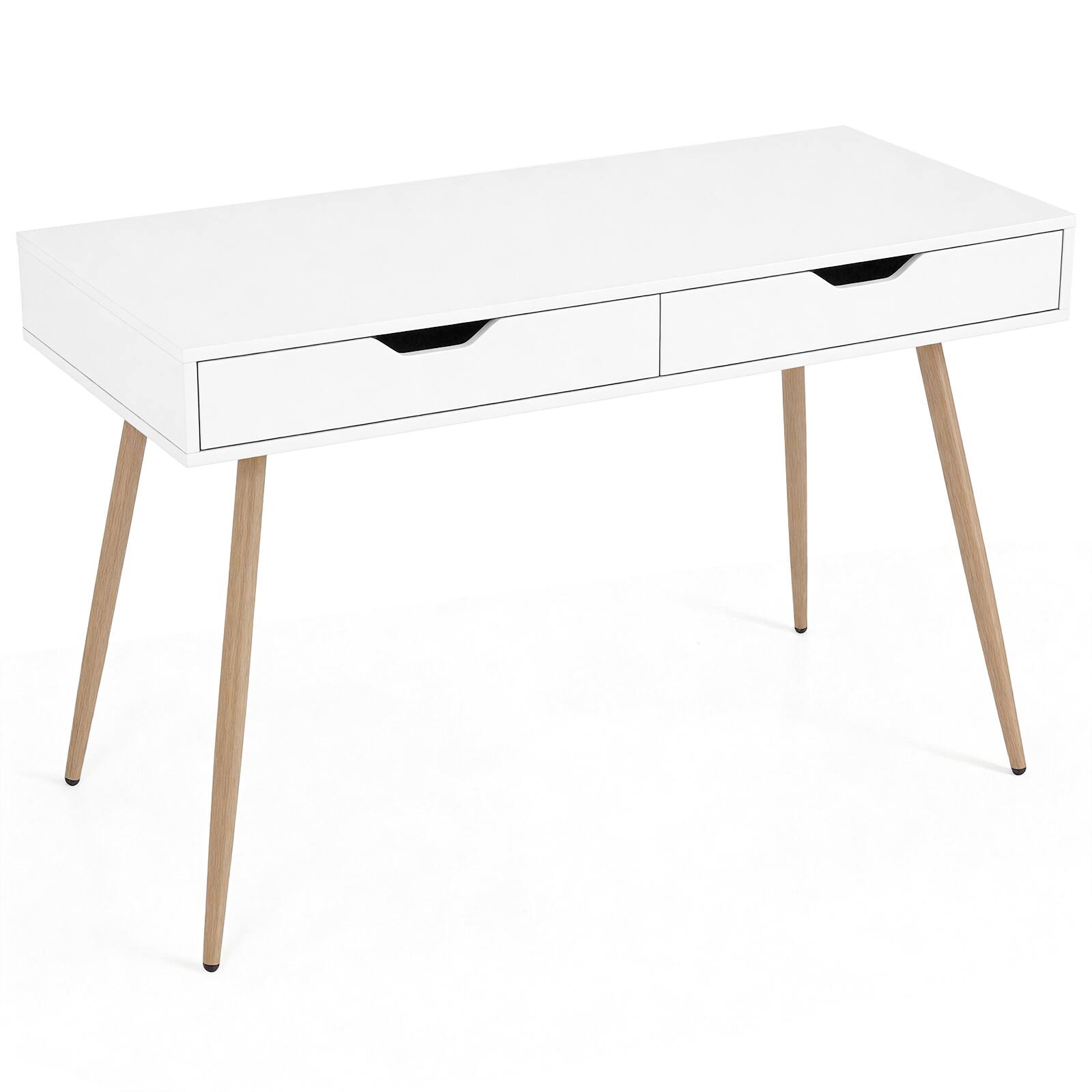 Alt View 9. Gymax - Gymax 43.5'' Writing Desk w/2 Drawers Anti-Tipping Kits & Solid Rubber Wood Legs - White.