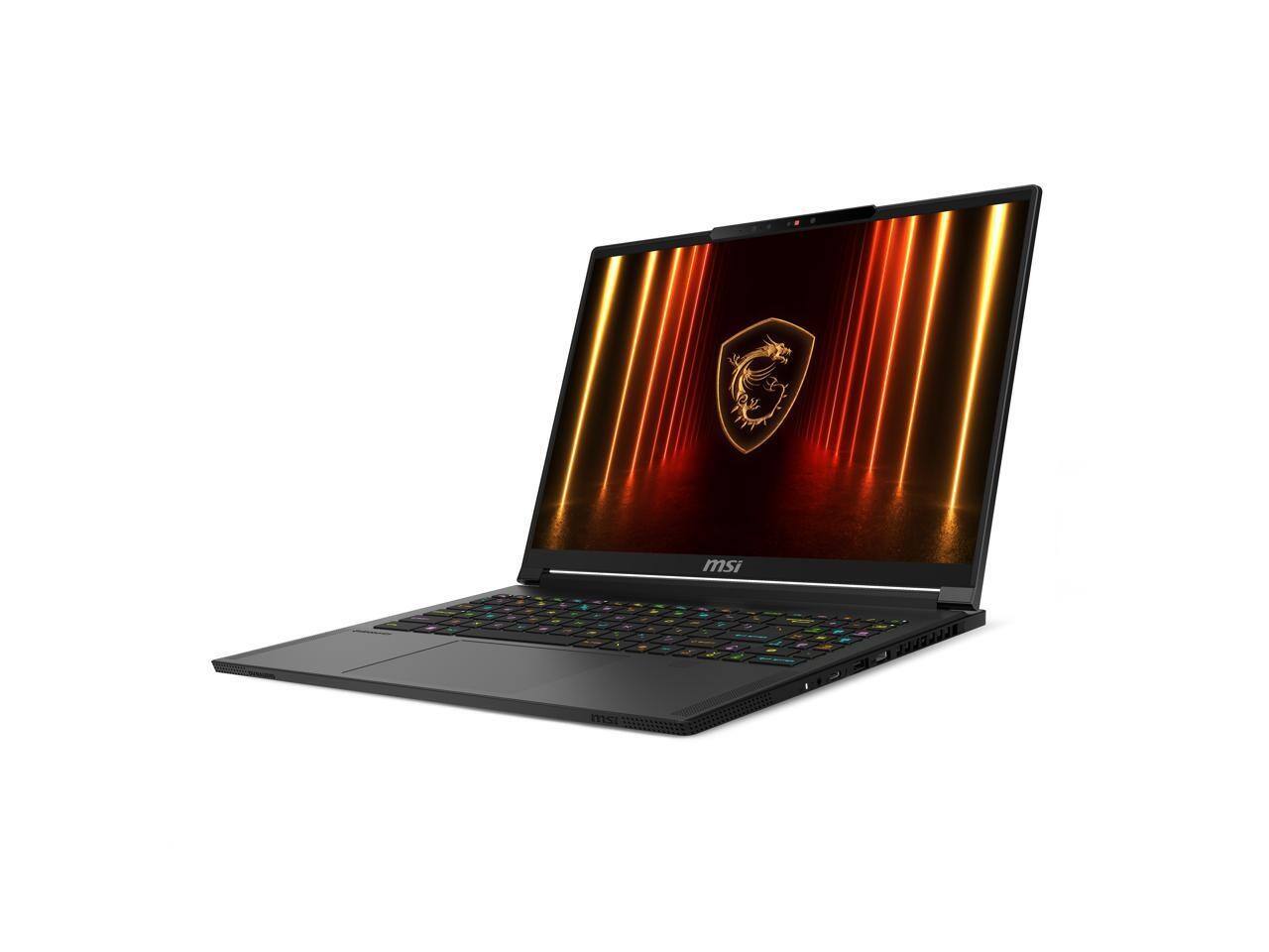 Left. MSI - MSI Stealth 16 AI - 16" - RTX 5060 - Intel Ultra7-255H - 32GB DDR5 - 1TB SSD - Win 11 - Black.