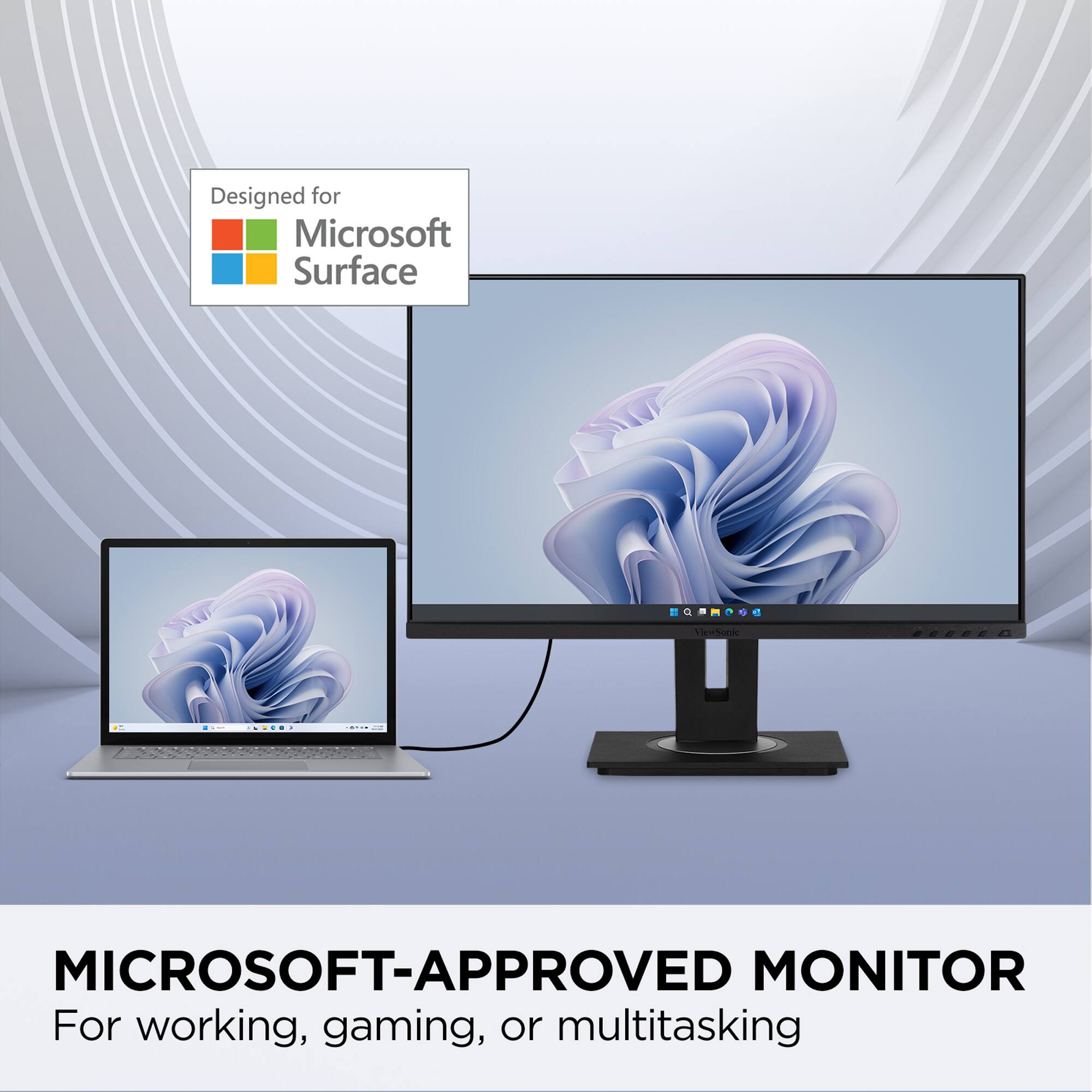 Designed for Microsoft Surface 4, this Microsoft-approved monitor is perfect for working, gaming, or multitasking.