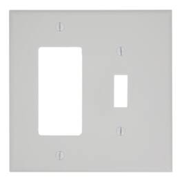 Leviton - Almond 2 gang Nylon Decorator/Toggle Wall Plate 1 pk - Light Almond