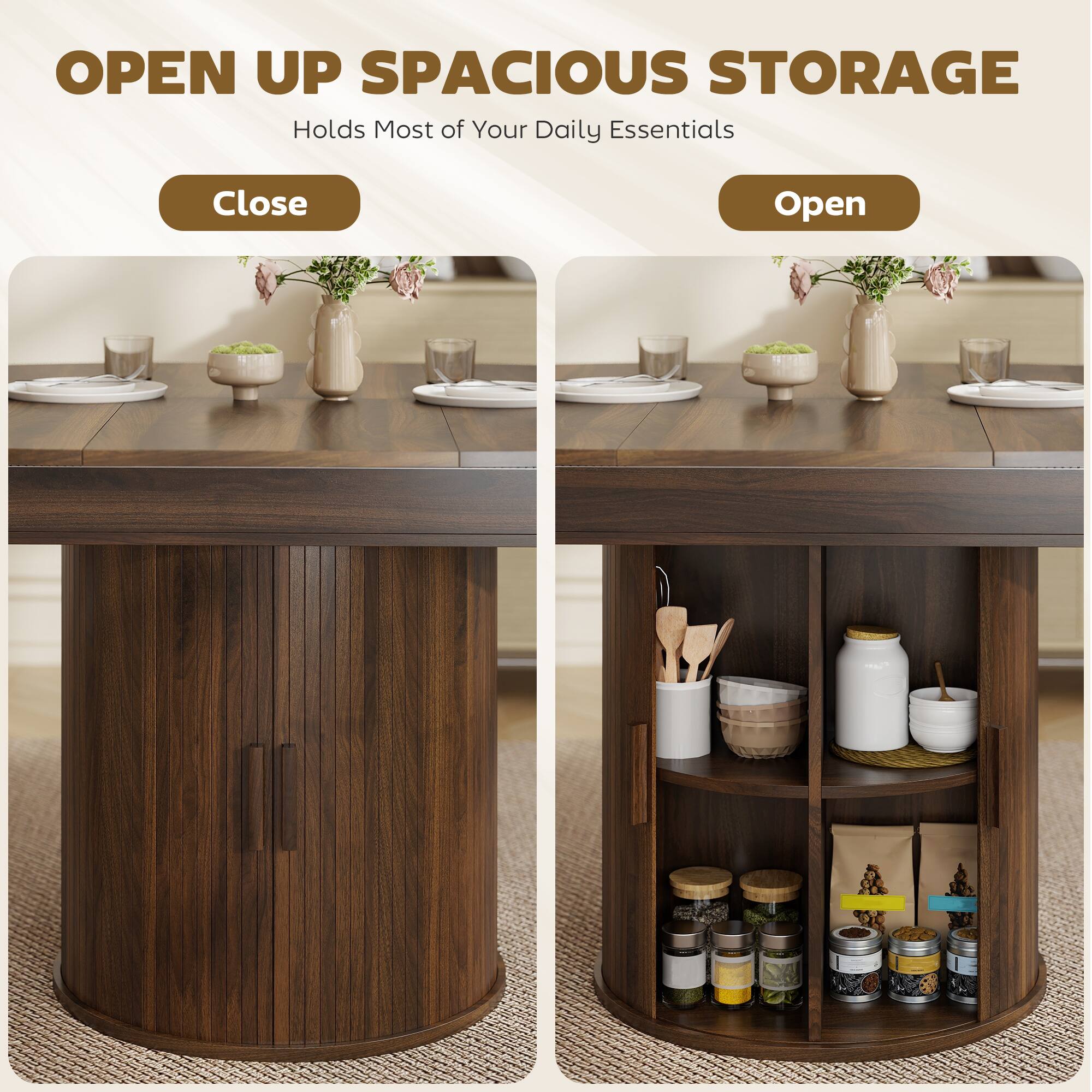 OPEN UP SPACIOUS STORAGE  
Holds Most of Your Daily Essentials  

Close | Open