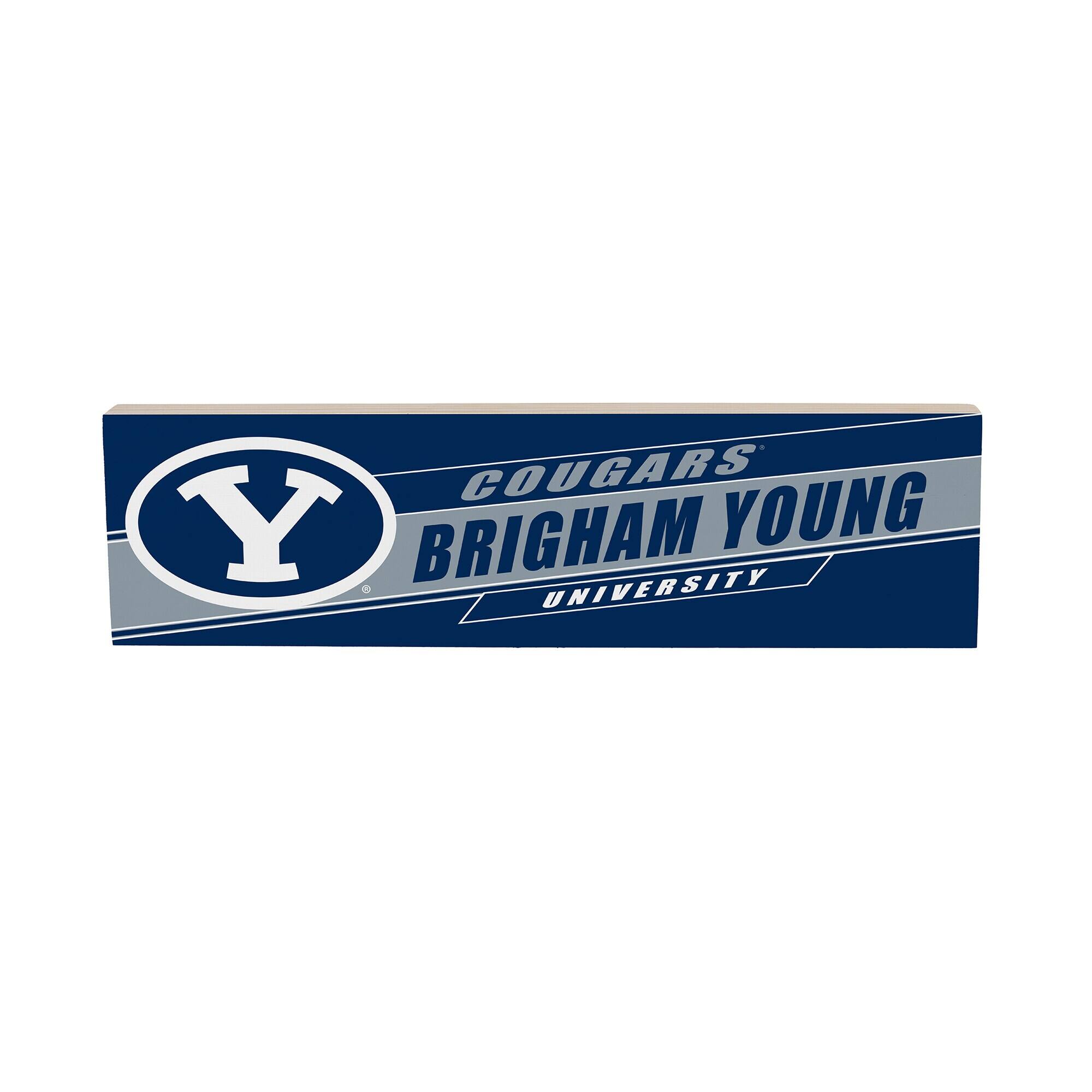 BYU Cougars 5" x 18" Shadow Logo Wood Mantle Sign