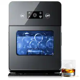 Euhomy - Sphere Ice Maker Countertop, 150Pcs/day,4Pcs Ready in 38Mins, Self-Cleaning, Ball Ice Maker Machine for Whiskey/Brandy - Black