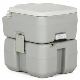 Mondawe - 5.3 Gallon Portable Travel Toilet with Piston Pump Flush for Camping RV Boating - Gray
