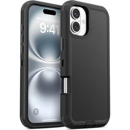 Entronix - Heavy Duty Case for iPhone 16 Plus - Triple-Layer Protection - Black