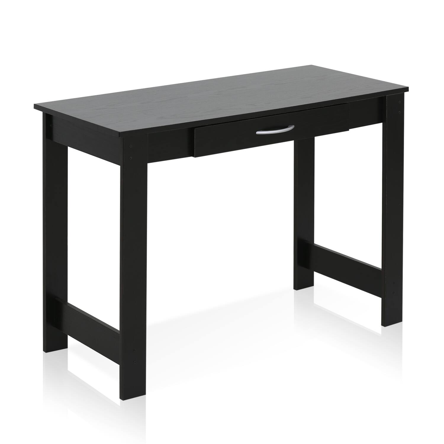 Front. Furinno - JAYA Writing Desk with Drawer - Black.