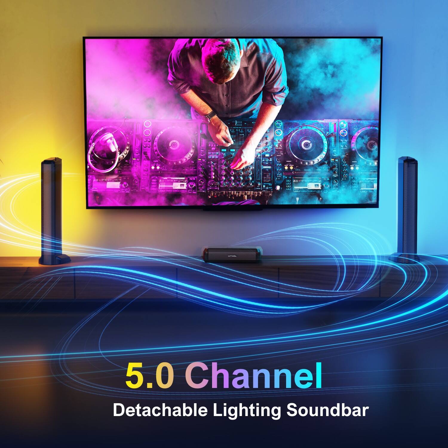 5.0 Channel Detachable Lighting Soundbar