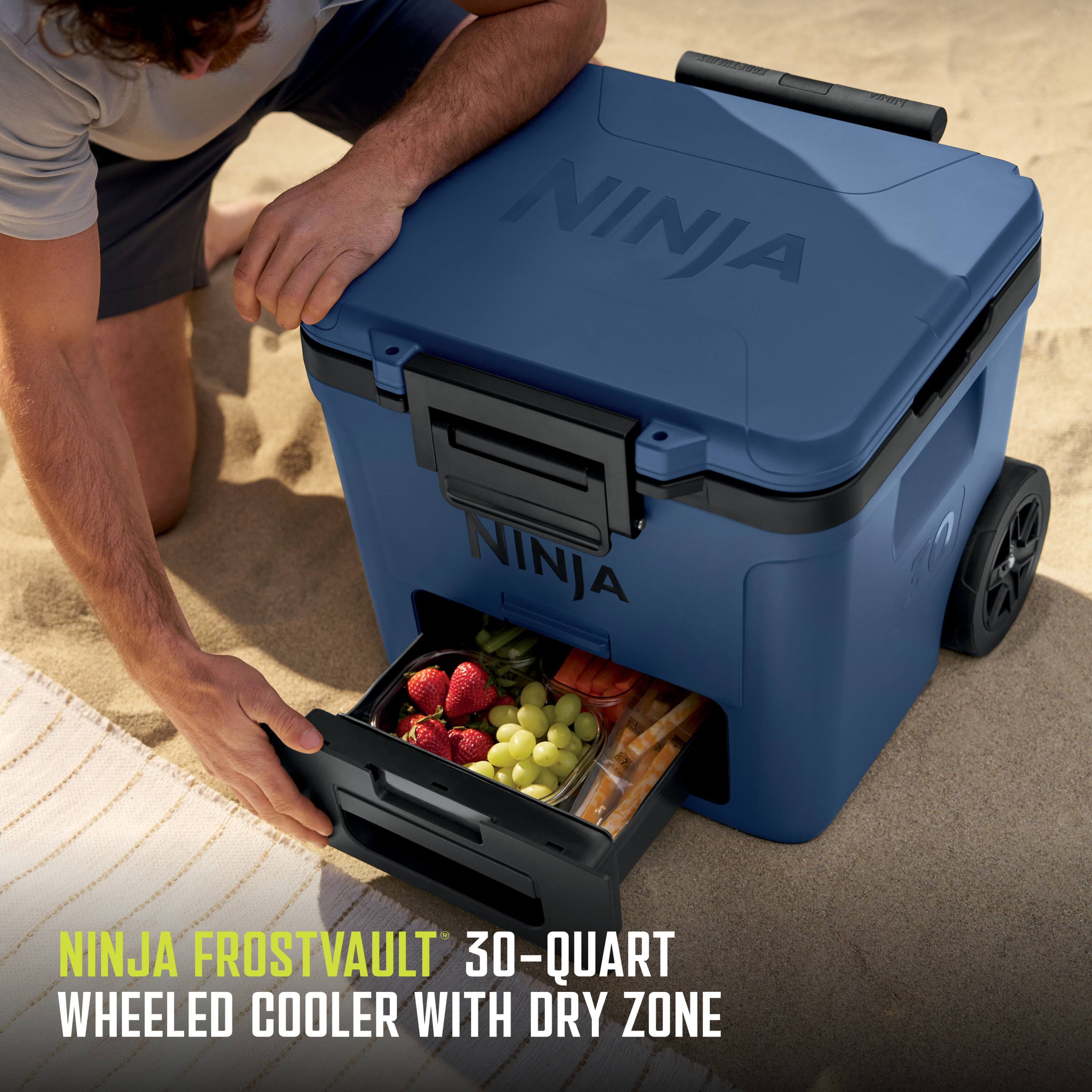 NINJA FROSTVAULT 30-QUART WHEELED COOLER WITH DRY ZONE
