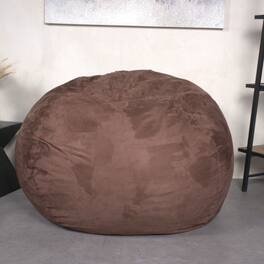 GOODSILO - Spacious High-Density Shredded Foam Bean Bag Chair with Removable Soft Cover for Ultimate Relaxation - Brown