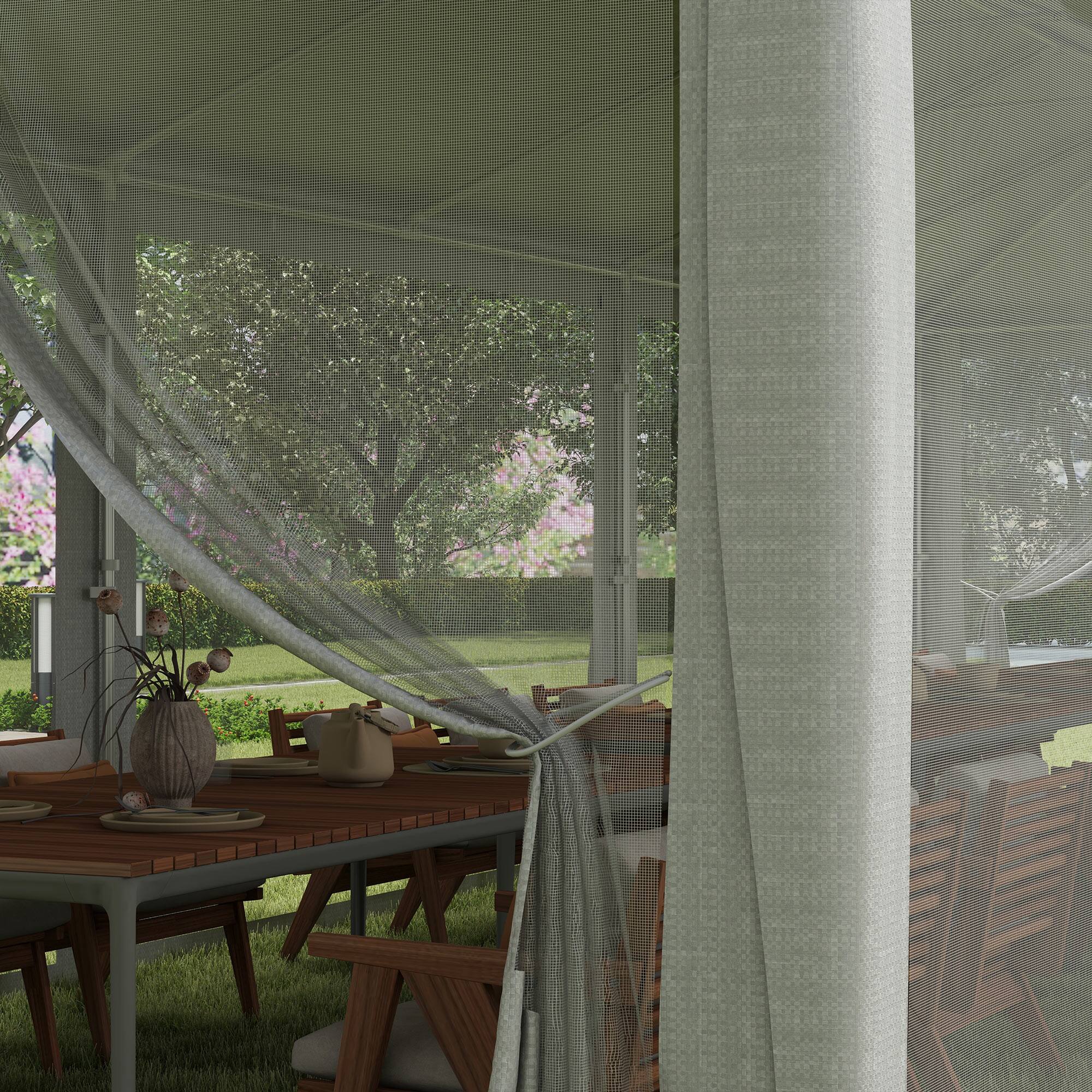 Alt View 5. Outsunny - 10' x 28' Party Tent, Outdoor Wedding Canopy & Gazebo with Removable Sidewalls, Shade Shelter for Events, BBQs - White.