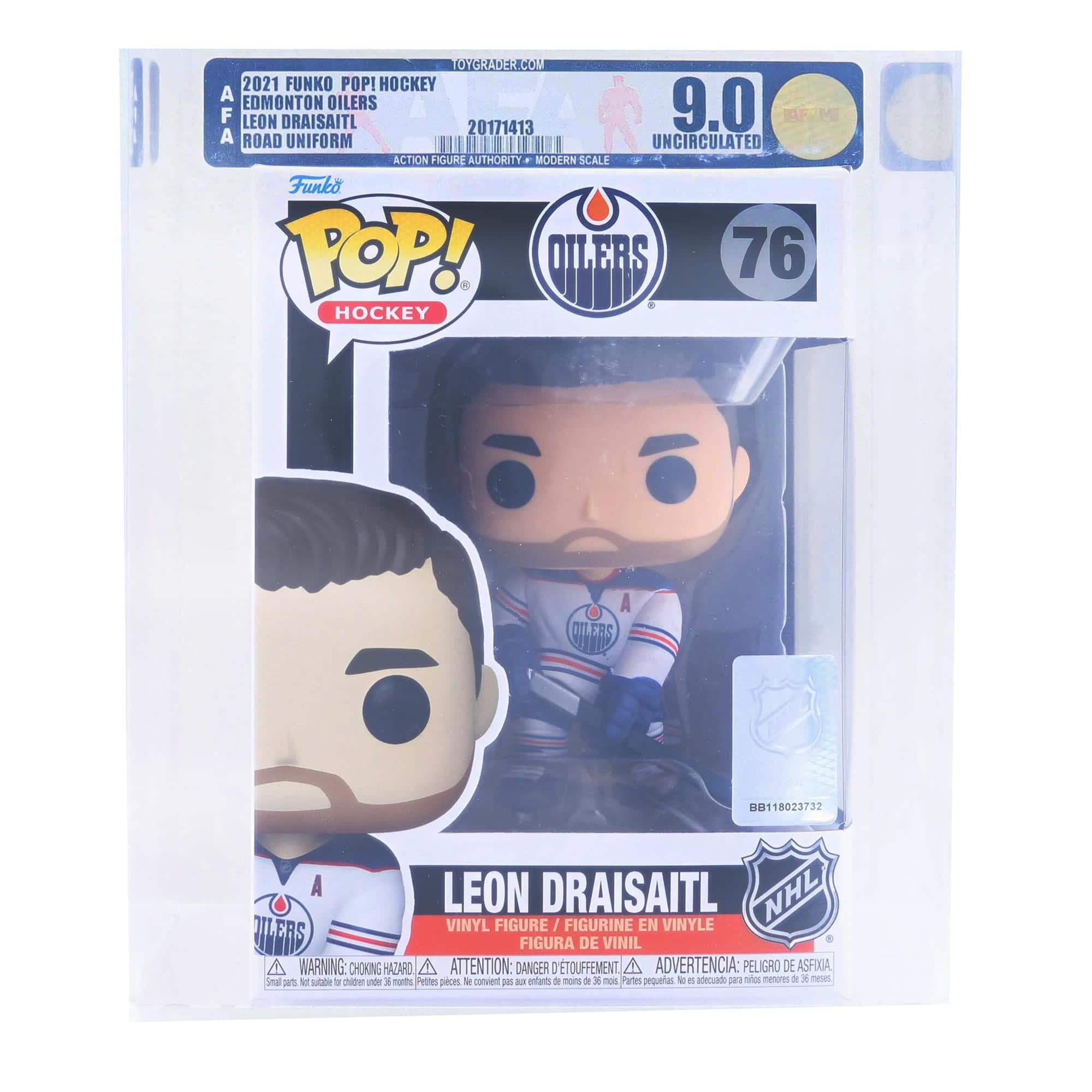 Edmonton Oilers NHL Funko POP | Leon Draisaitl (Road Uniform) | Rated AFA 9.0 - Blue price history on PriceWatchPro