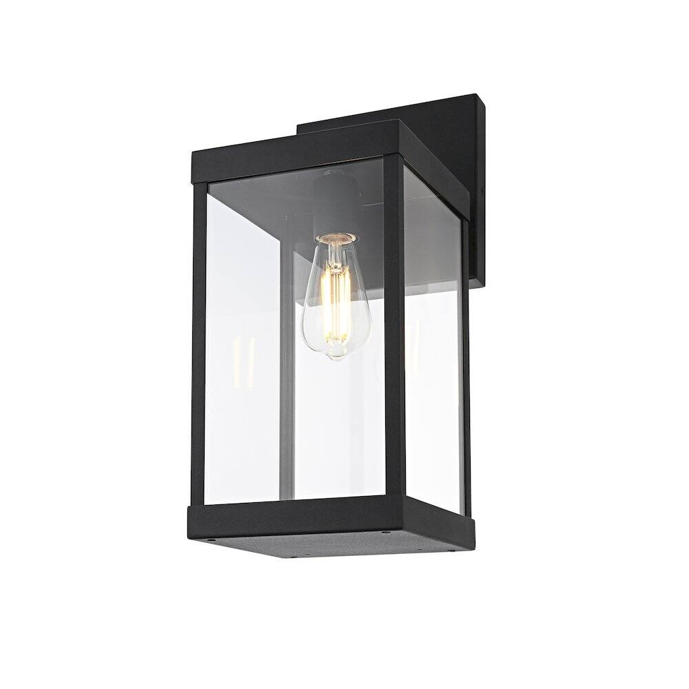Left. Elegant Lighting - Peter 7 Inch Outdoor Wall Sconce In Black - Black.