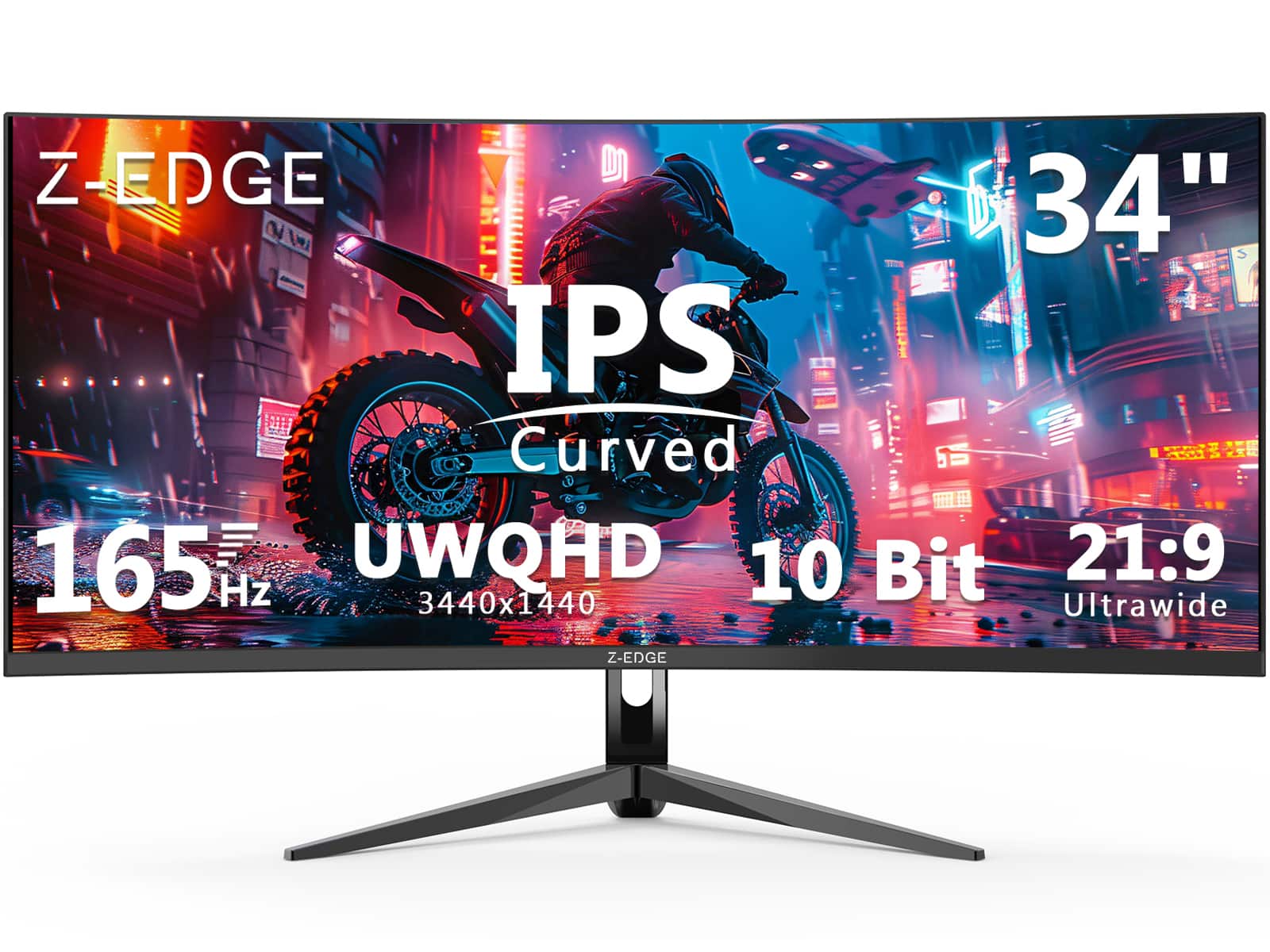 "Z Z-Edge - UG34I 34"" Ultra Wide 21:9 WQHD 3440x1440 165Hz 1ms IPS Curved Gaming Monitor, 1.07B Colors, HDMI2.0 x2, DP1.4 x2 - Black" price history on PriceWatchPro
