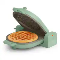 Bella - Fits-anywhere Kitchenware: Flip & Store Belgian Waffle Maker - Seaglass - Front_Zoom